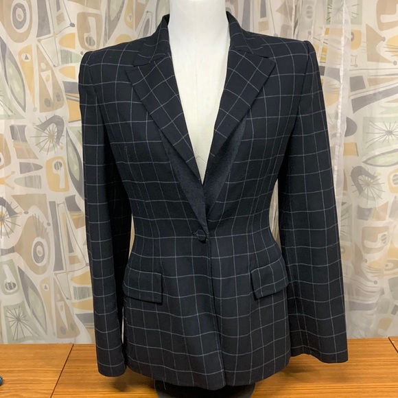 Giorgio Armani Jackets & Blazers - Giorgio Armani Black Checkered Blazer